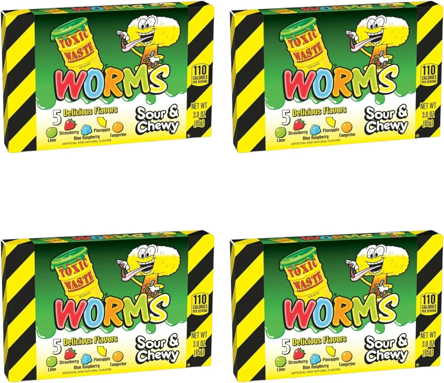 Toxic Waste Sour & Chewy Fizzy Worms Boxes - Caribou Candy