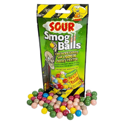 Toxic Waste Sour Smog Balls Crunchy Candy with a Chewy Center Tangy Sour Sweets 85g - 1x Share Bag - Caribou Candy