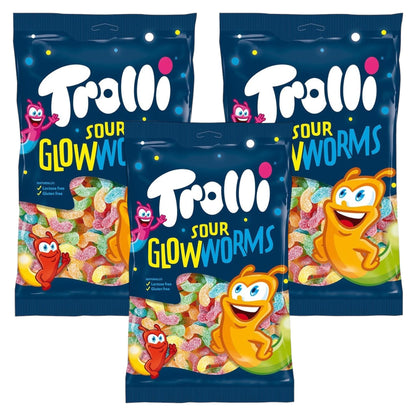 Trolli Sour Glow Worms 150g Shar Bag - Caribou Candy