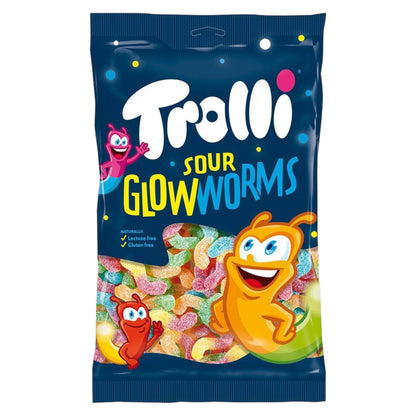 Trolli Sour Glow Worms 150g Shar Bag - Caribou Candy