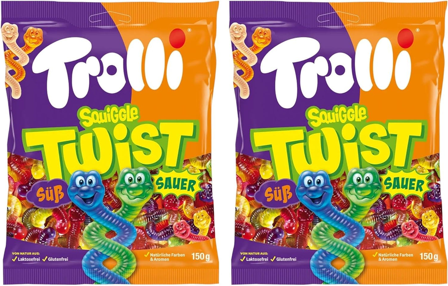 Trolli Squiggle Twist Worms Share Bag - Caribou Candy