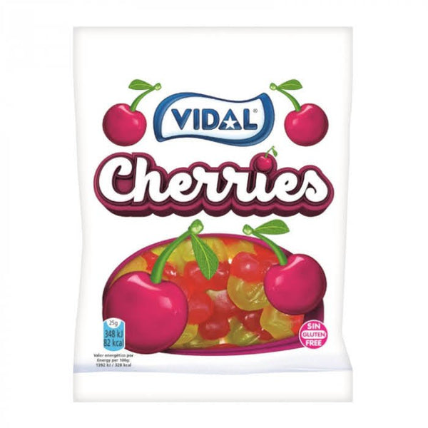 Vidal Cherries – Juicy Red Green Gummy Fruit Sweets