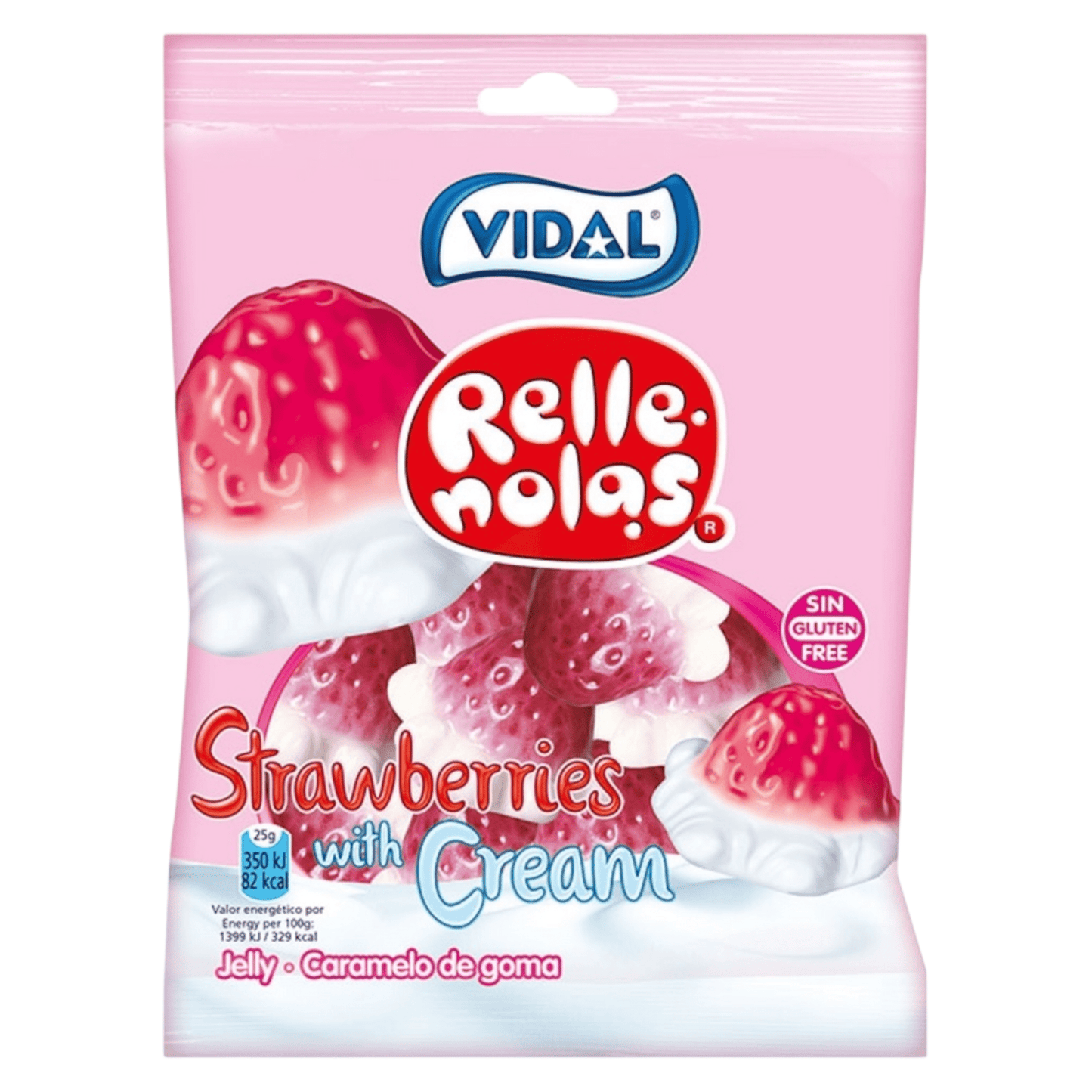 Vidal Relle Nolas Strawberries with Cream - Gummy Sweets - Vidal